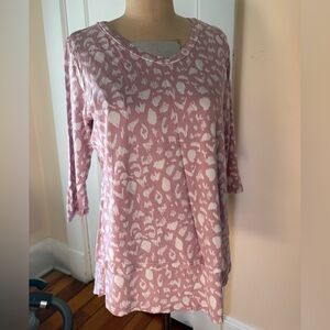 Latched Mama Pink and White Long Sleeve Top